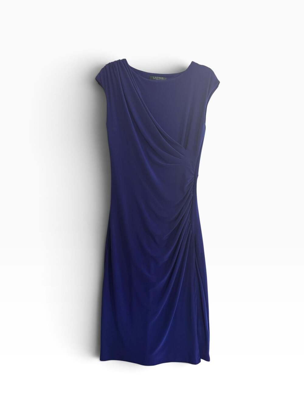Royal Blue Ruched Draped Cocktail Dress Size 2